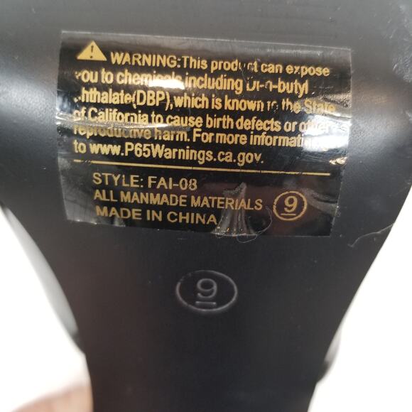 Weeboo Women's Black Faux Patent Leather Triangle Block Heel Slide Heels Size 9 - Picture 7 of 7